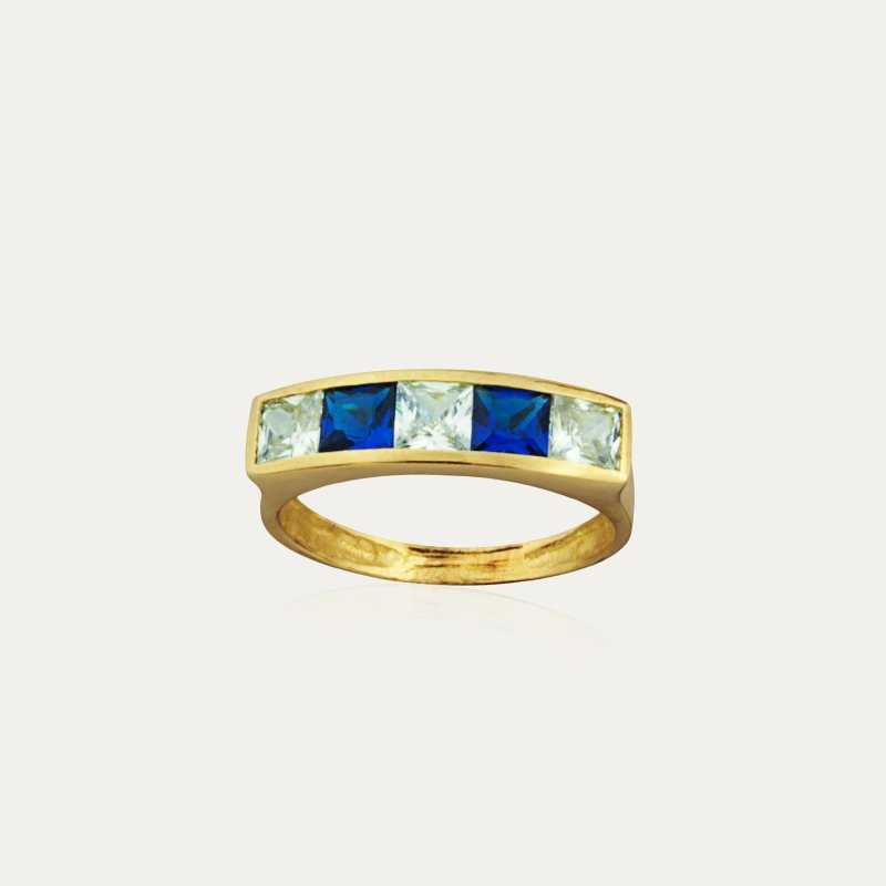Sortija Oro 9k Circonitas Color Zafiro Anouk