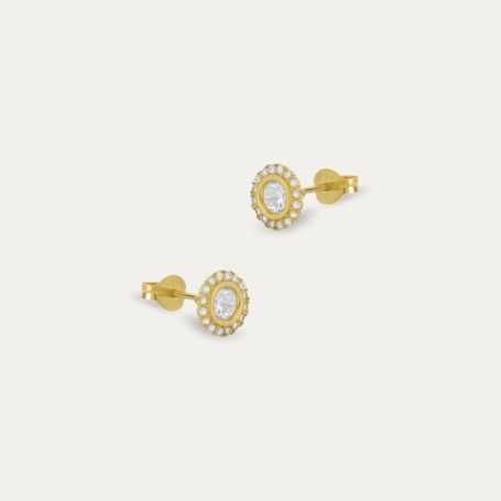Pendientes Oro Con Circonitas Riviere