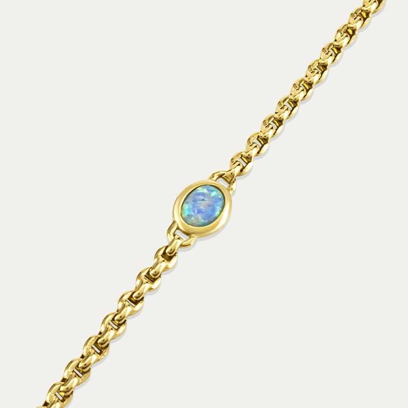 Pulsera Oro Piedra Color Ópalo Perú