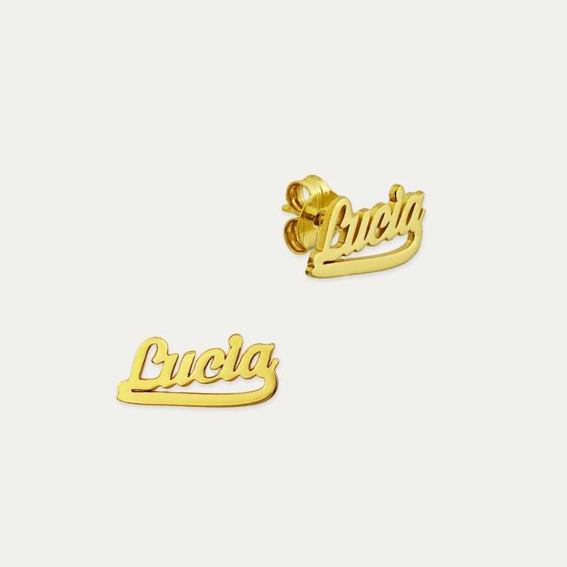 Pendientes Nombre Personalizado Oro 9k