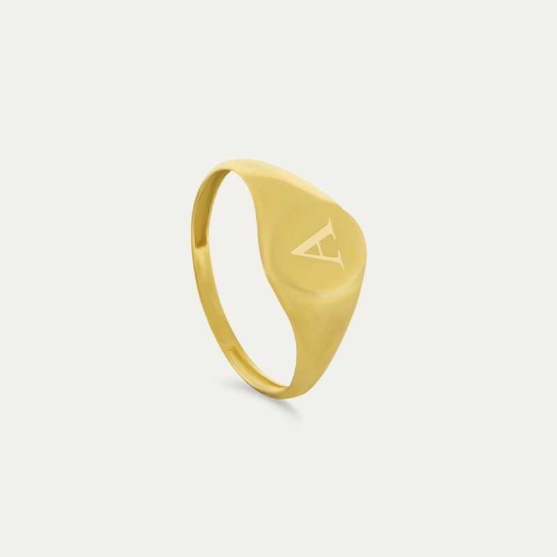 Sello Oro 18k Cadete Personalizado Inicial