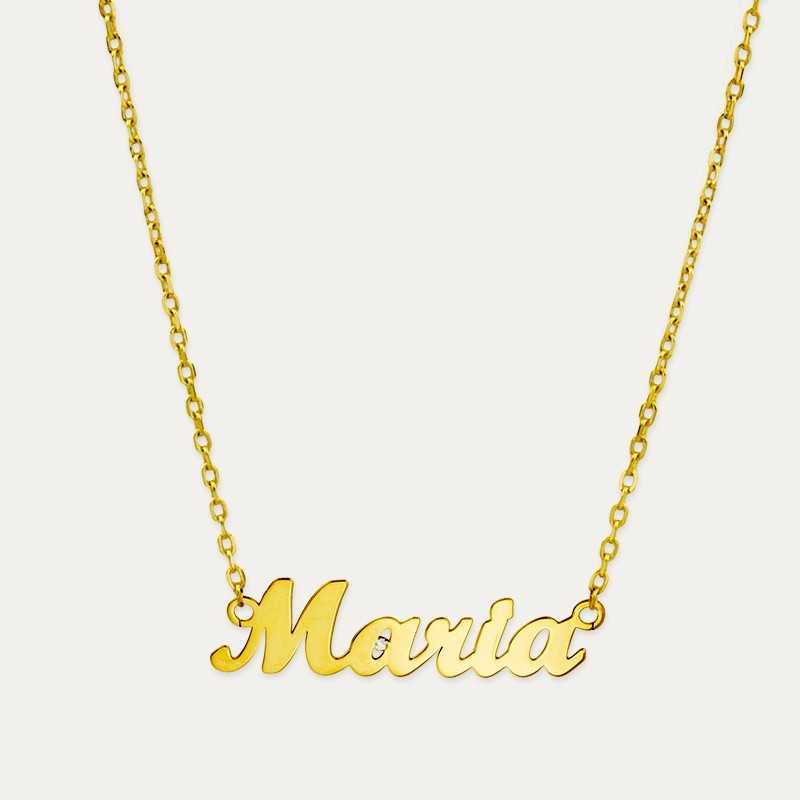 Collar Nombre Personalizado Plata Dorada Circonita Bromley