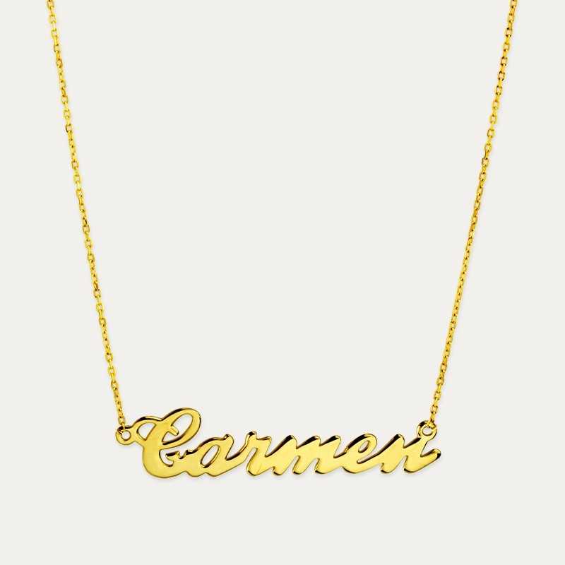 Collar Nombre Personalizado Oro 9k