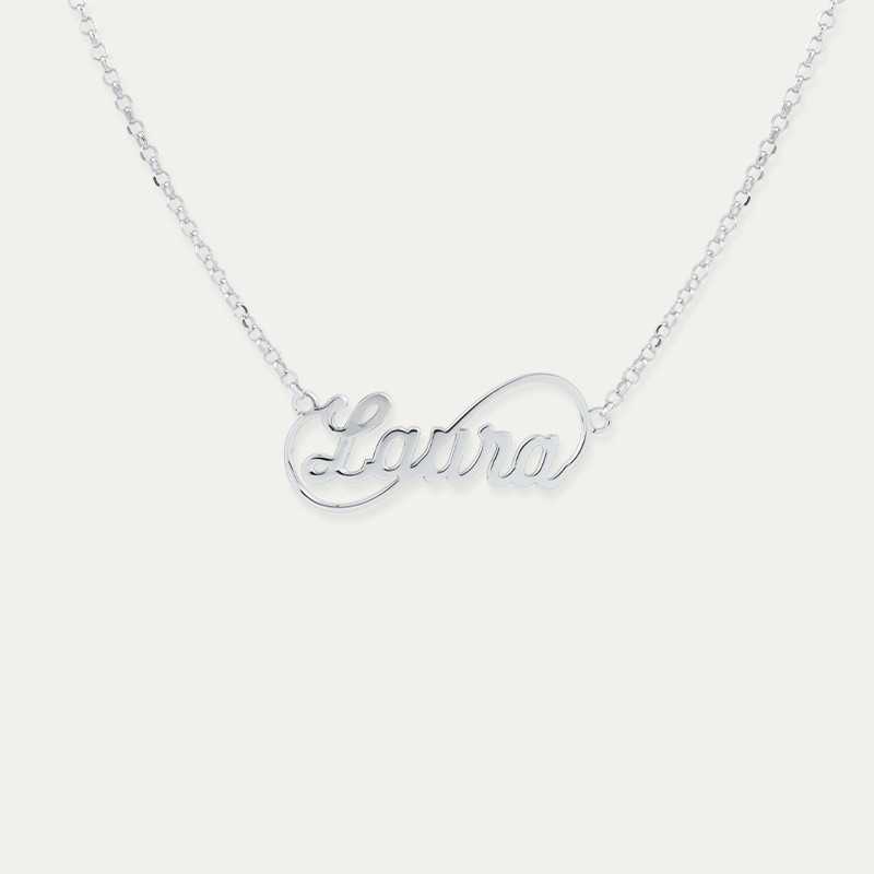 Collar Nombre Personalizado Plata Infinito