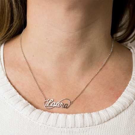 Collar Nombre Personalizado Plata Infinito