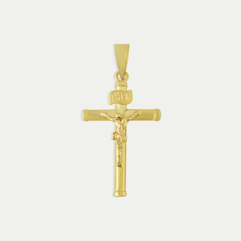 Colgante Cruz Oro 9k Cristo INRI