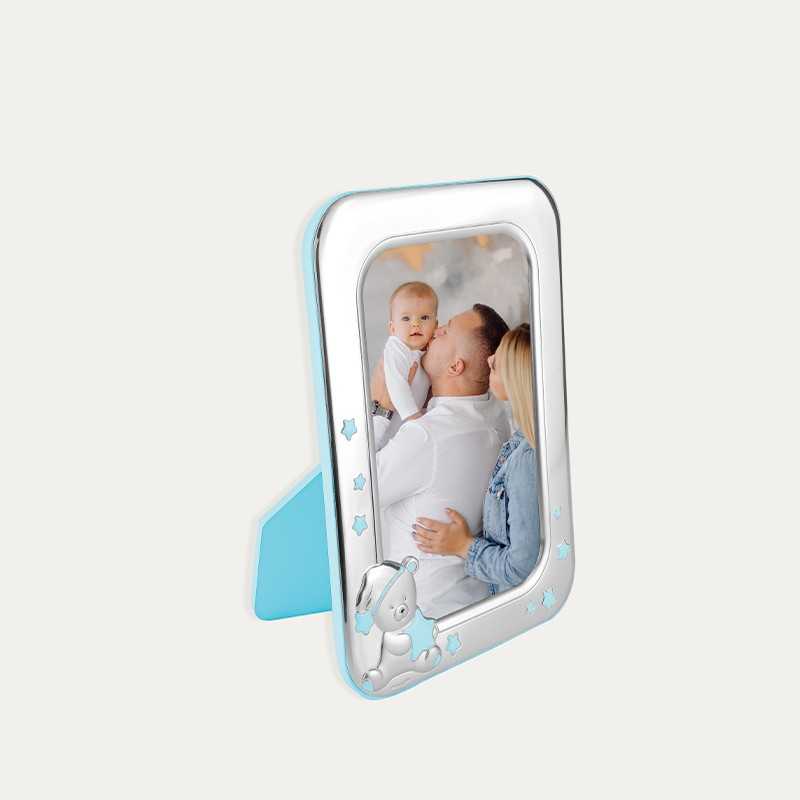 Marco Infantil Plata  9x13 Azul Split