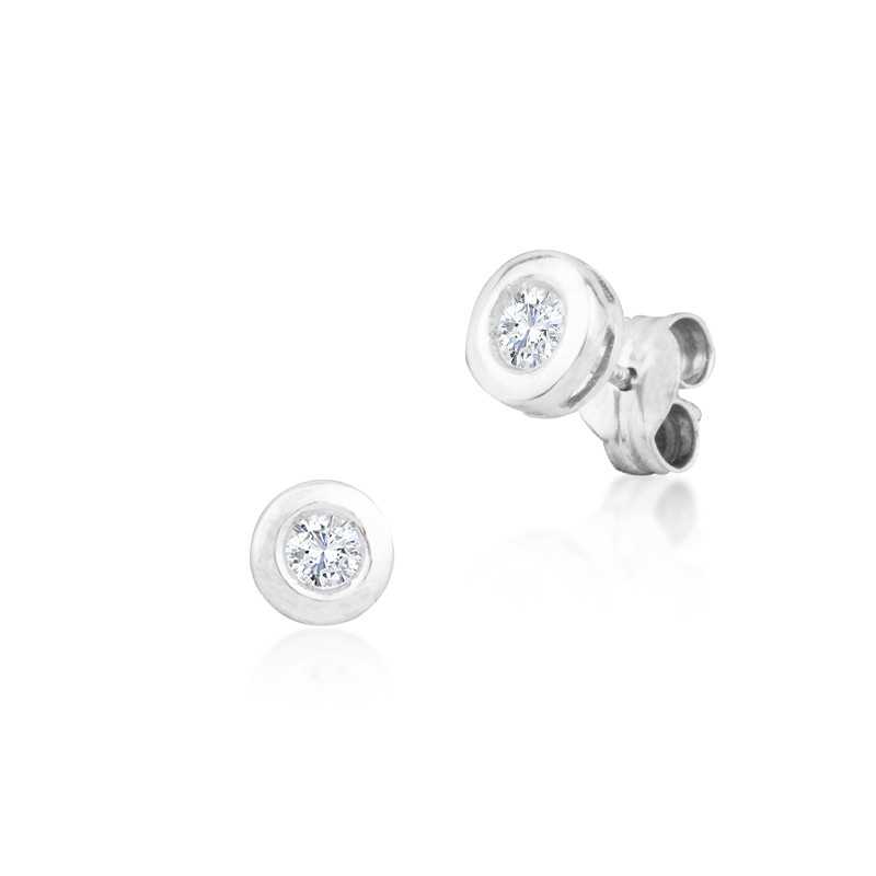 Pendientes Oro Blanco Diamante Eloisa