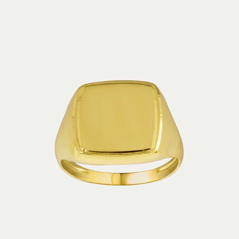 Sello Oro 18k Cuadrado Liso Seal