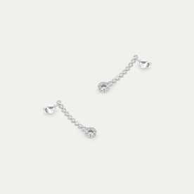 Pendiente Colgante Oro Blanco 18k Novia Zirconia