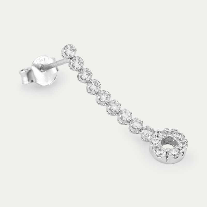 Pendiente Colgante de Oro Blanco 18k Novia Zirconia