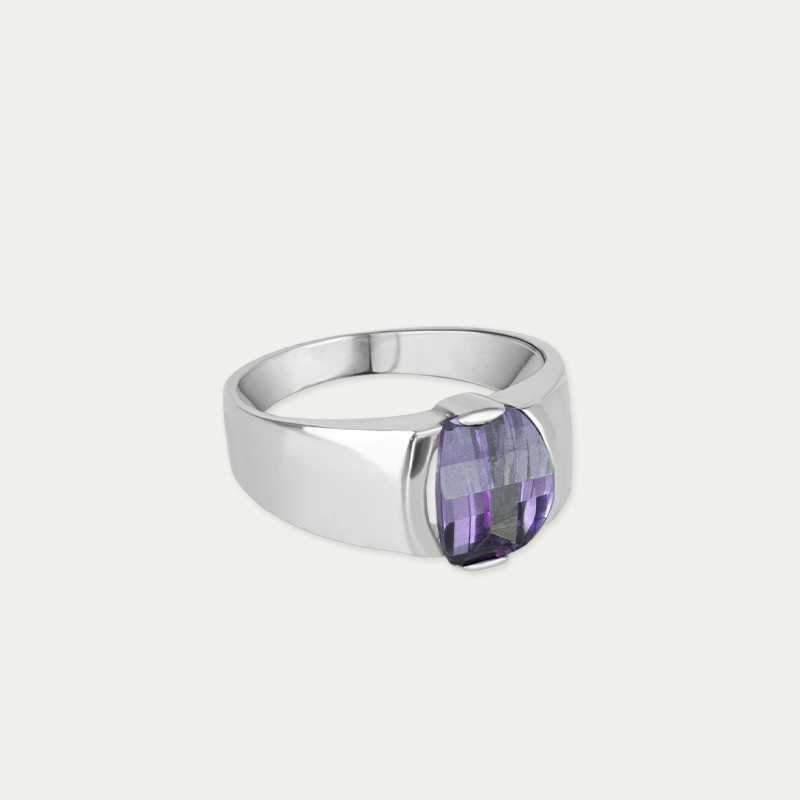 Anillo Oro 9k Piedra Color Amatista Veilchen OFERTA | Joyerías ARESSO