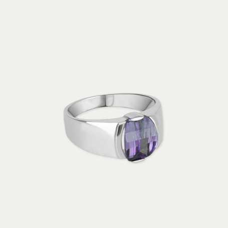 Anillo Oro 9k Piedra Color Amatista Veilchen OFERTA | Joyerías ARESSO