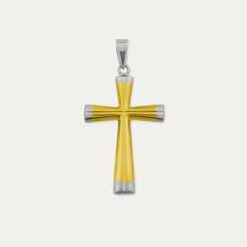 Colgante Cruz Oro Bicolor 9k