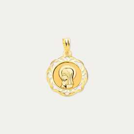 Medalla Colgante de Oro Virgen Niña Calado