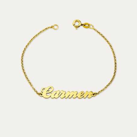 Pulsera Nombre Personalizado Plata Dorada Golden | Joyerías ARESSO