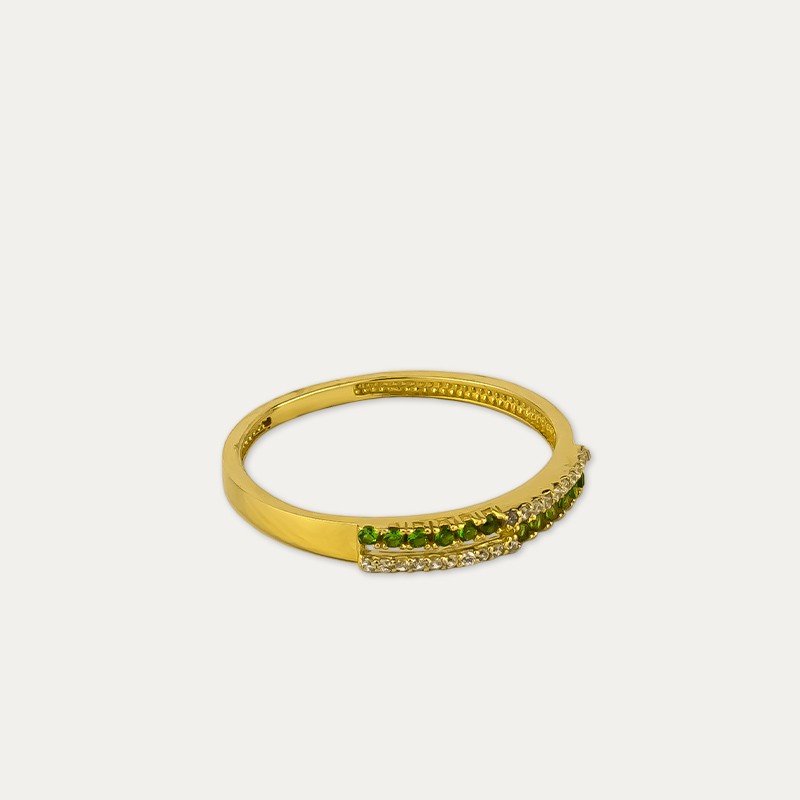 Anillo Oro Esmeralda Circonita Ralts