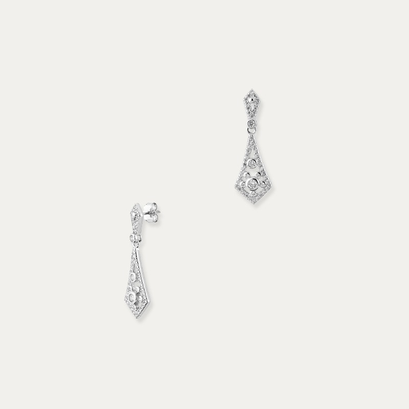 Pendientes Plata Largos Circonitas Berkner