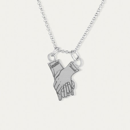 Collar Plata Amantes Teruel Manos Belover zoom