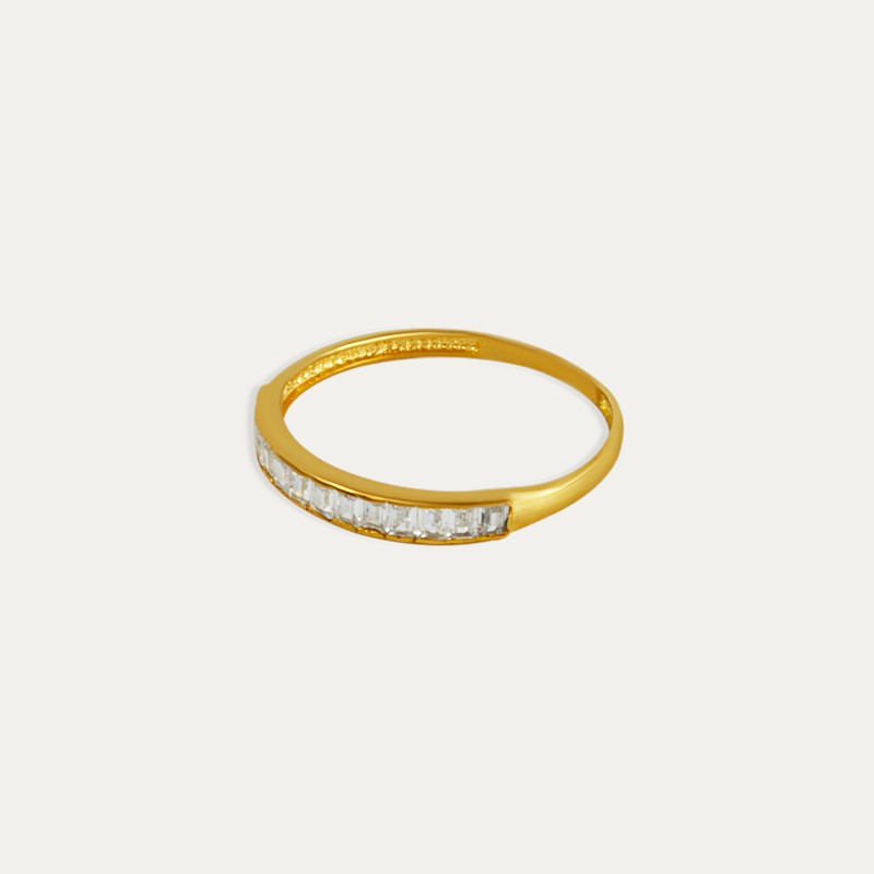 Anillo Oro Carril Circonitas Troina