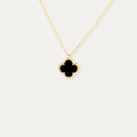 Colgante Plata Dorada Piedra Negra Lucerna