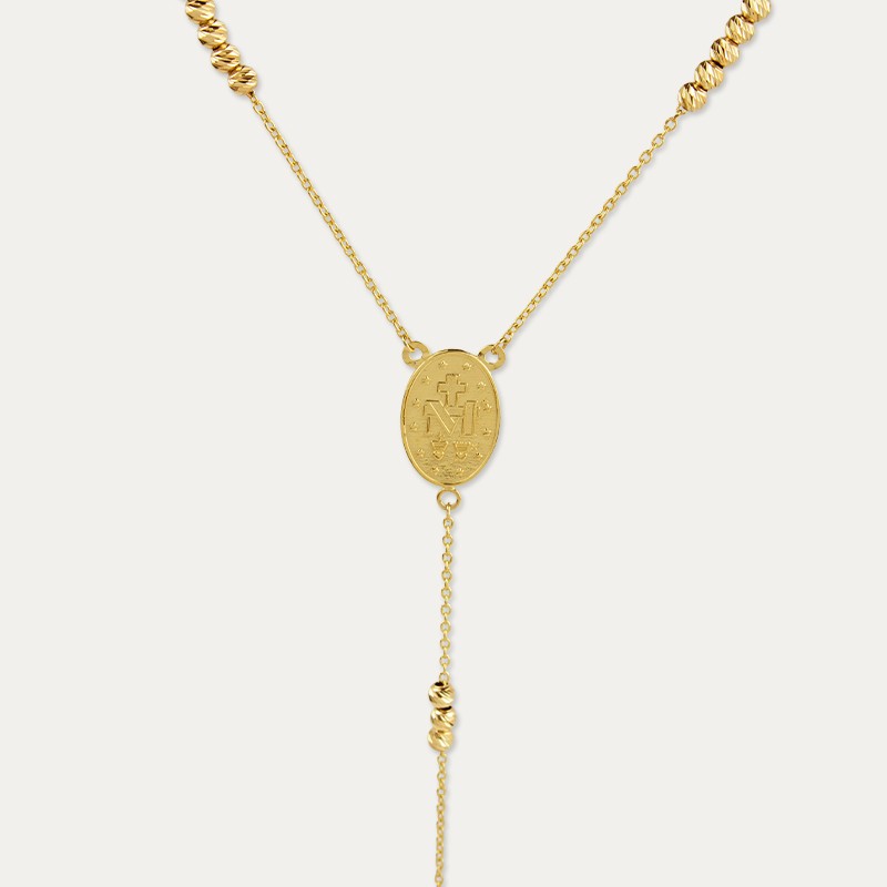 Collar Oro Rosario Virgen Macarena Blessed Escapulario