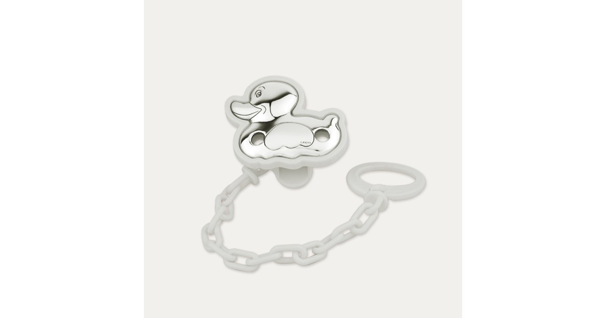 Chupetero Plata Blanco Pato Silhouette - Joyerías ARESSO