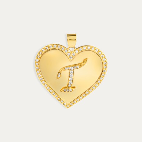Colgante de Oro 9k con Inicial Personalizada Heart