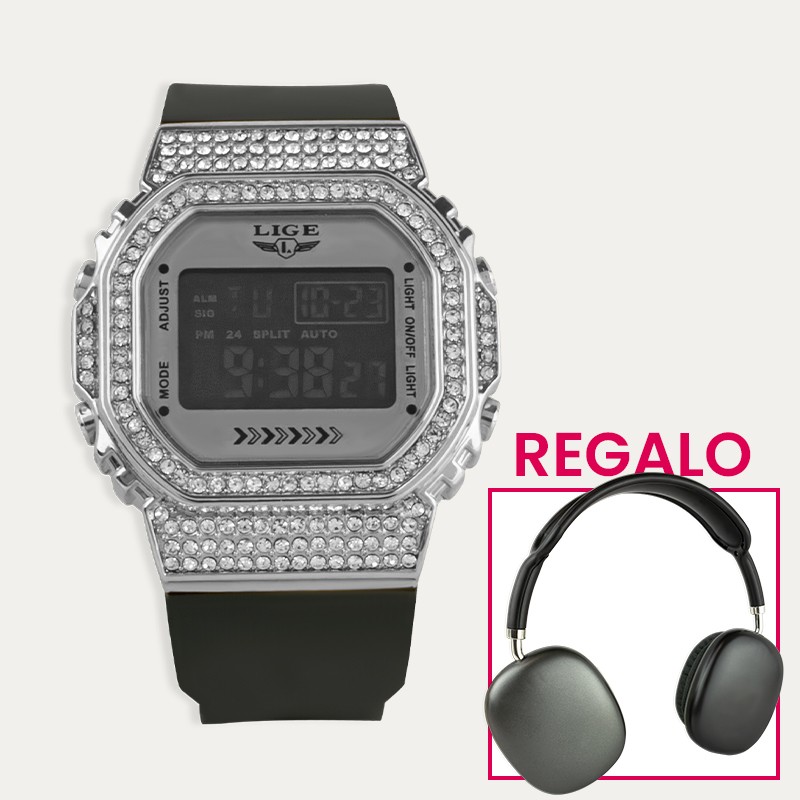 Reloj Plateado Circonitas Regalo Cascos