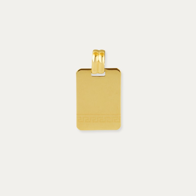 Colgante Chapa Oro 9k Rectangular Lisa Orleans