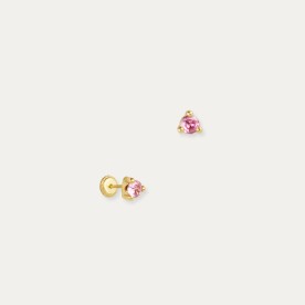 Pendientes Oro Piedra Color Rosa Richmond