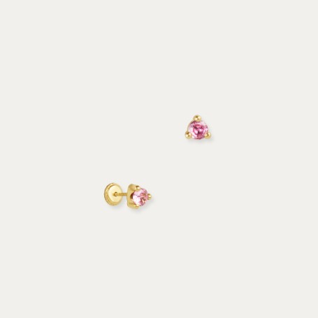 Pendientes Oro Piedra Color Rosa Richmond