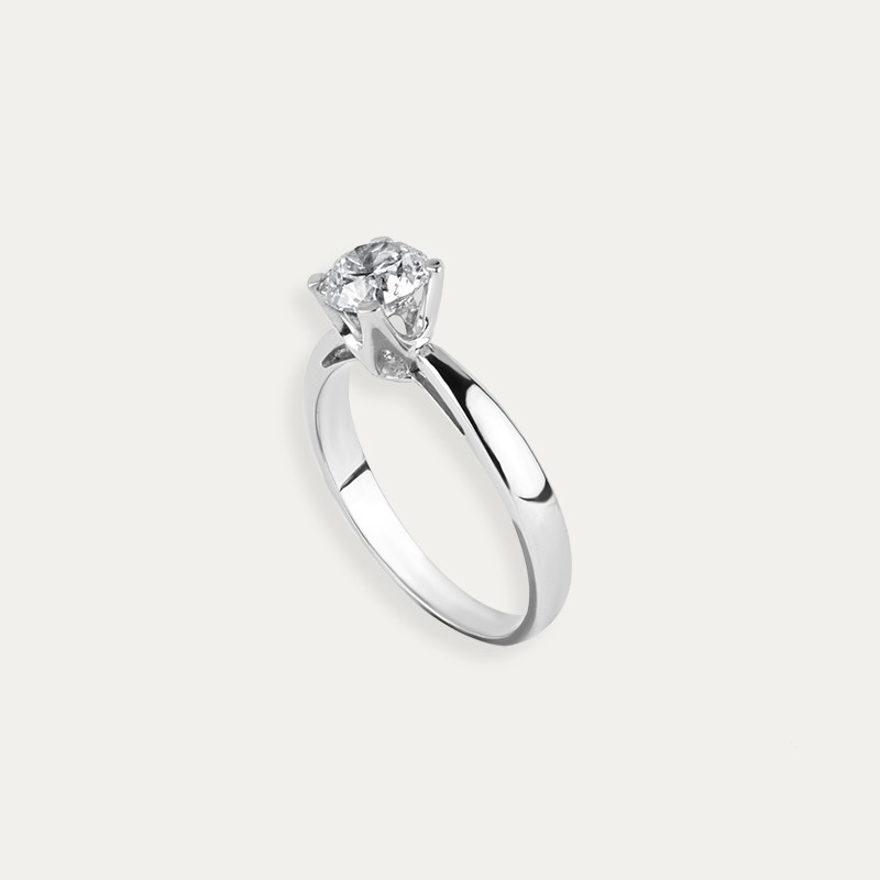 Solitario Oro Blanco Diamante 1Ct