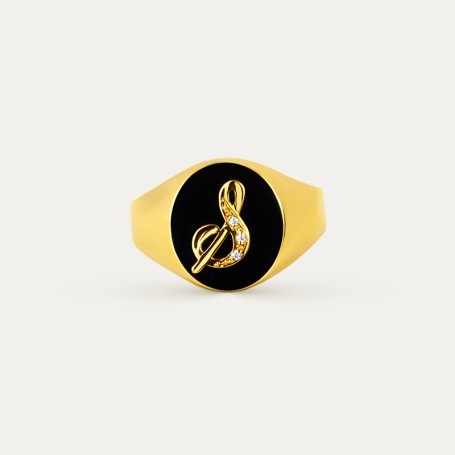 Sello Inicial Onix Oro 18K