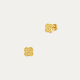 Pendientes Oro Flor Circonitas Arájova