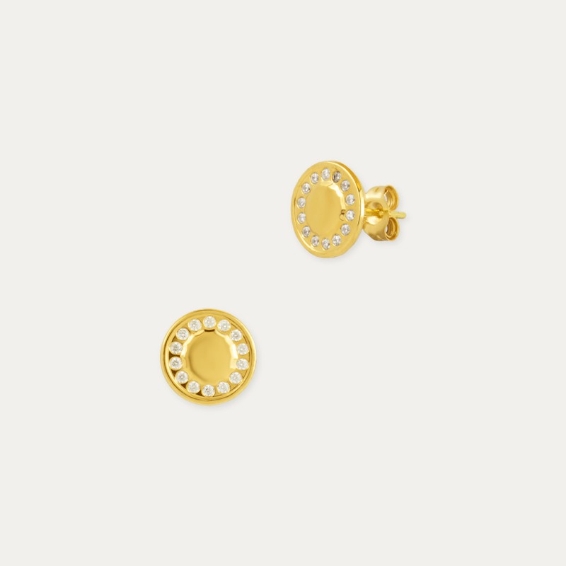 Pendientes Oro Circonitas Plug