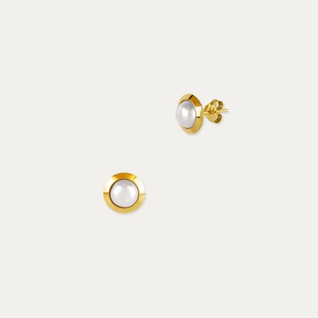 Pendientes de Oro 18k con Perla Circular Sloan