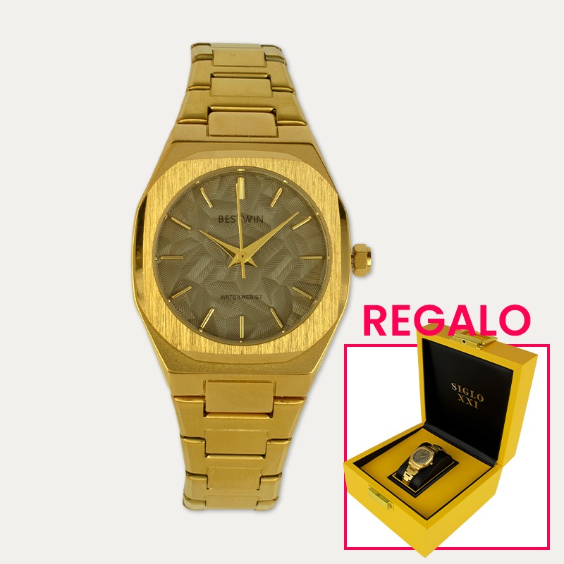 Reloj Acero Mujer Terroso Regalo Caja Lujo