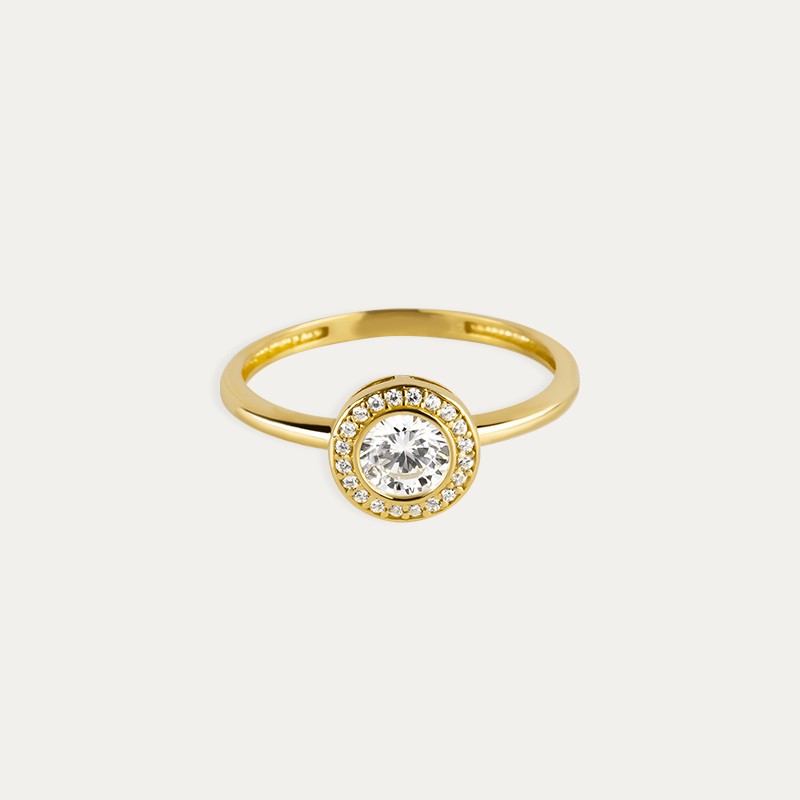 Anillo Oro Circonita Oval Adelia