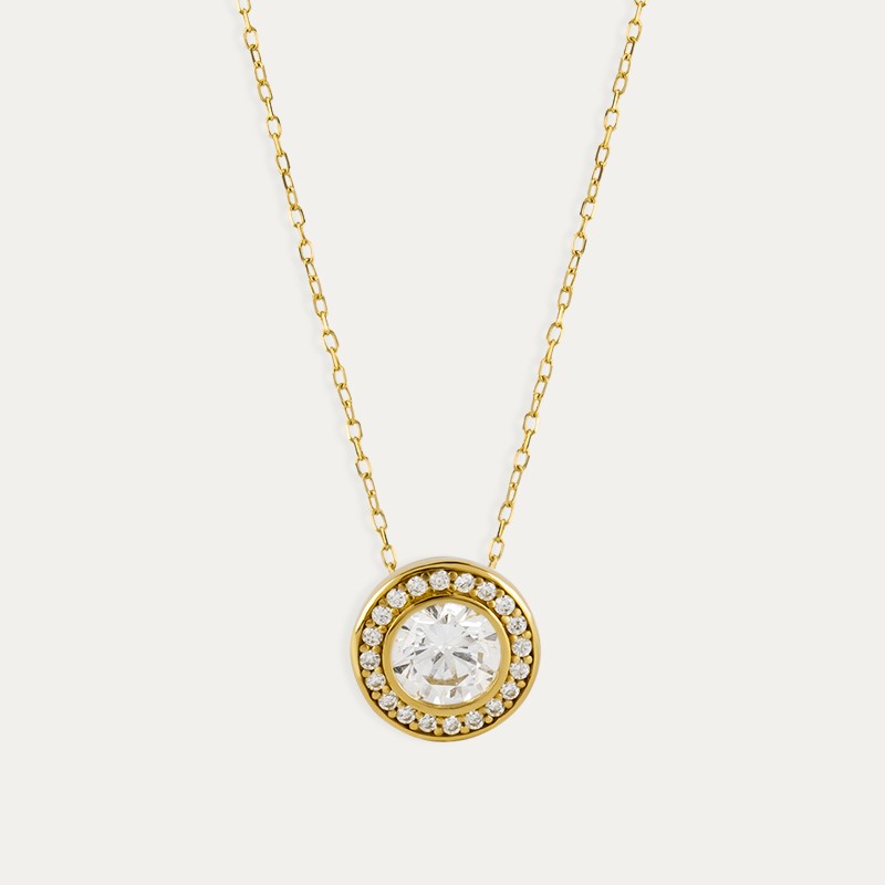 Gargantilla Oro 9k Circonitas Oval Adelia
