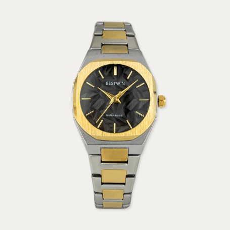 Reloj Acero Mujer Bicolor Negro