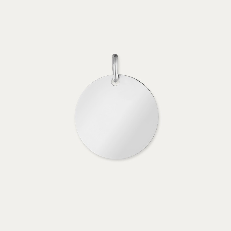 Chapa Colgante Plata Circular Mirror