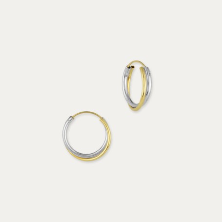Pendientes Oro Aro Bicolor Chic