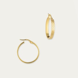 Pendientes Aro Oro Plano Rayado Steisy