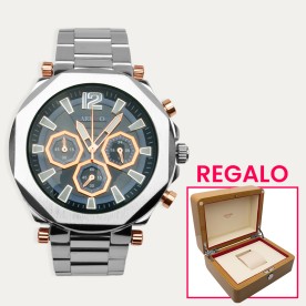 Reloj Acero Hombre Regalo Caja Lujo Fusión