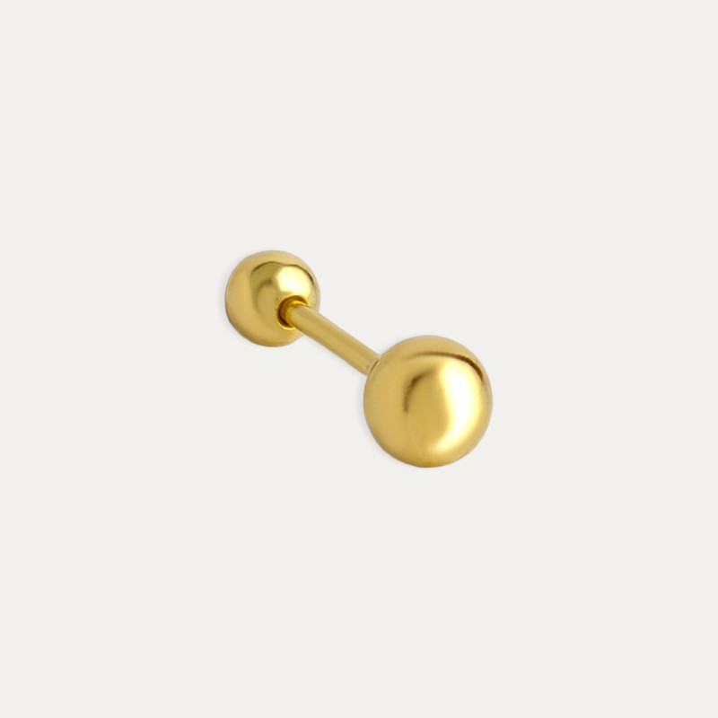 Piercing Plata Dorada Bola Pave