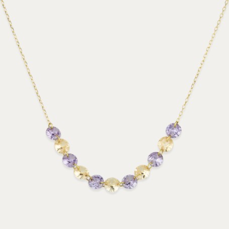 Collar Oro Piedras Color Cord