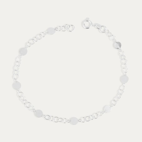 Pulsera Plata Discos Unión
