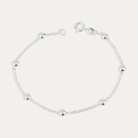 Pulsera Plata Bolas Pebbles