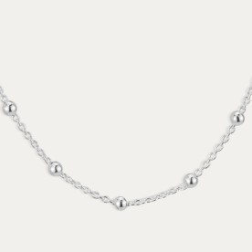 Collar Plata Bolas Pebbles
